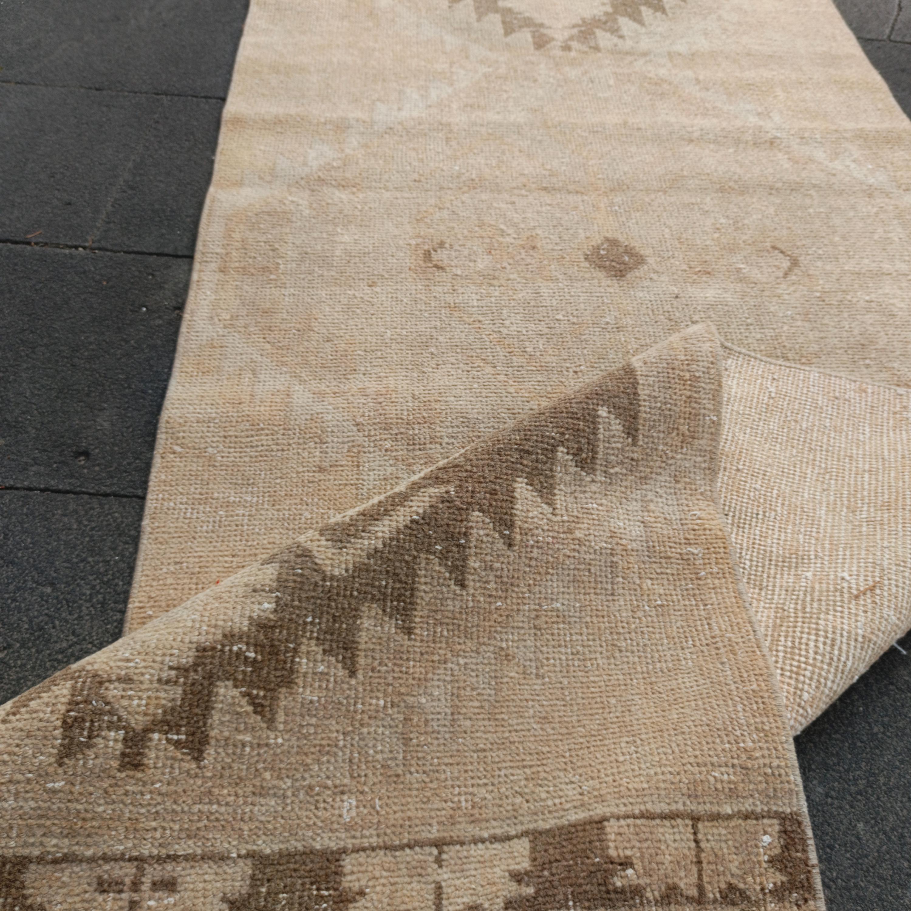 3x14インチのヴィンテージトルコ製ランナーラグ：2.78 x 14.23フィート