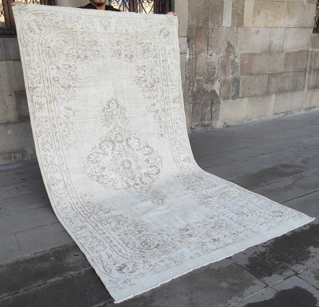 Faded Aztec Rug Turkish Rug, Vintage Faded Old Rug, 4.95'' X 9.25'' Pale Colors Rug ...