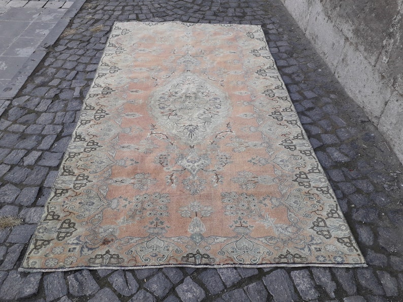 Faded 4.79/'/'x 8.37/'/' Rug Orange , Gray 5x8 Boho Rug handmade Rug Rug anatolian rug,vintage kitchen rug Absolutely Beautiful Rug
