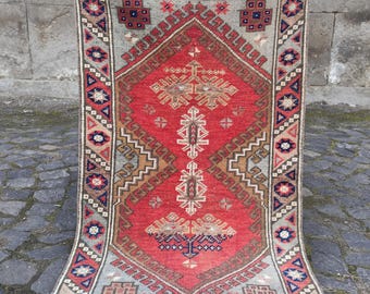 2x4 Vintage Dosemealti Turkish rug: 2.13 x 3.58 Big Door Mat,Small Accent rug,Bathroom boho rug