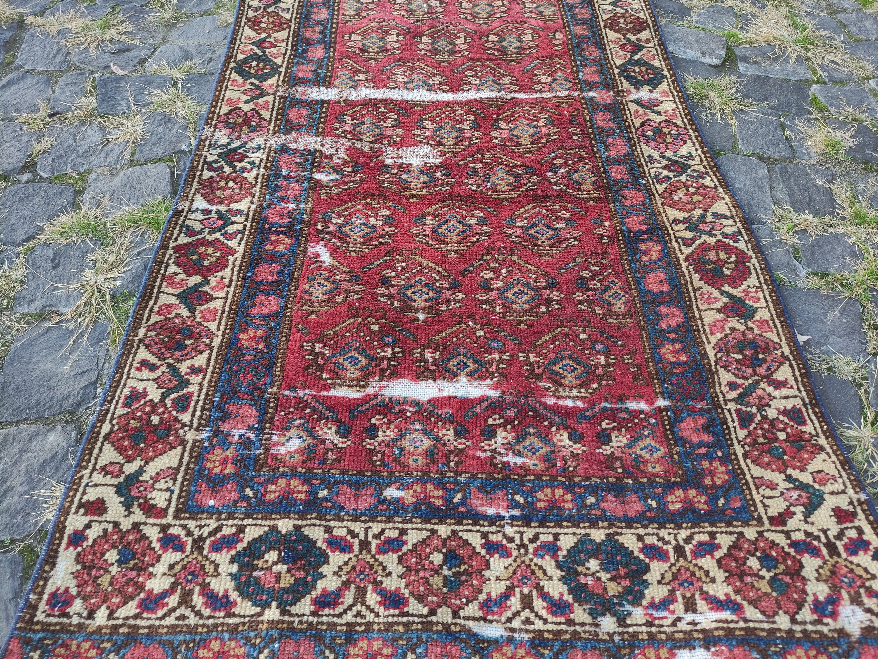 3x9 アンティーク ペルシャ柄 ランナーラグ: 2.72 x 8.69 アンティーク