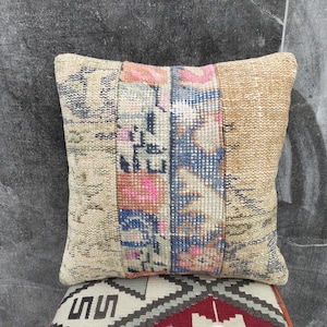 Copricuscino per tappeto patchwork turco, federa per cuscino vintage colorata, anatolico, cuscino da letto, annodato a mano