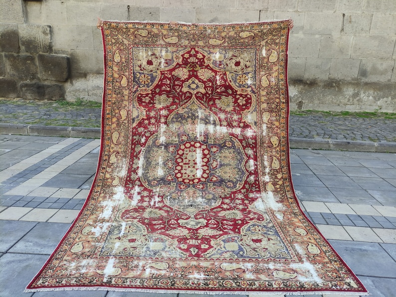 1900s Circa Oversized Armenian Burunguz Rug: 6.46 X 10 Ft Vintage ...