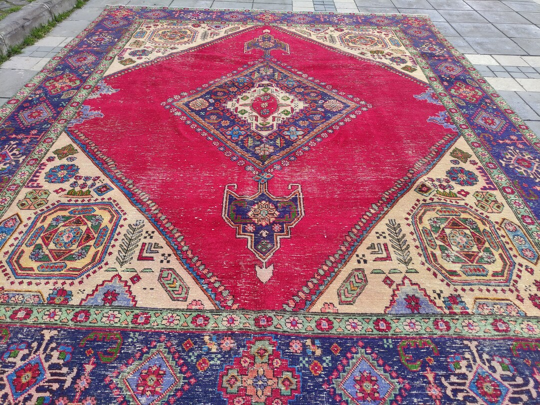 10x12 Very Rare Motif Oversized Oriental Rug , Vintage Rug , 9.81'' X