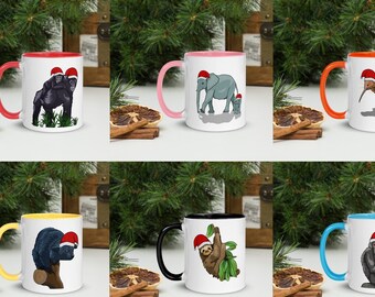 Animal Christmas Mugs