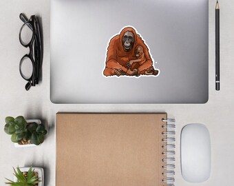 Orangutan mother and baby Sticker