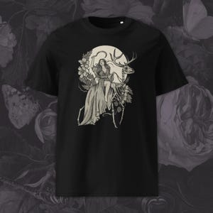 DEATH RIDER Unisex organic cotton t-shirt  | Bones | Oddities | Morana | Animism |  Magick | Horned God | Pagan | Witchy | Death Positive