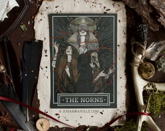 THE NORNS A5 Art Print | Nornir | Norse Pagan | Folklore | Nordic | Mythology | Magick Decor | Seidr | Völva | Asatru | Viking | Prayer Card
