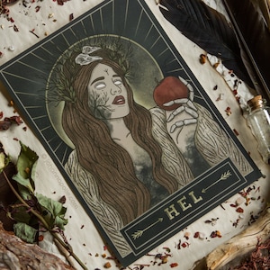HEL A5 Art Print | Norse Pagan | Folklore | Nordic | Mythology | Magick Decor | Seidr | Völva | Underworld | Viking | Helheim | Niflheim