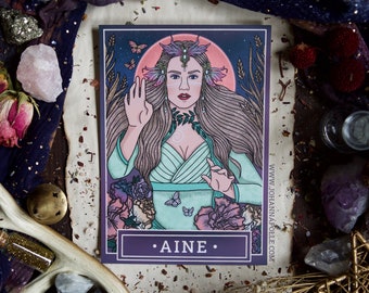 AINE A5 Art Print | Celtic Goddess | Irish Folklore | Pagan Art | Faeries | Magick Decor | Wicca | Witchy | Fairy Queen | Divine | Mythical