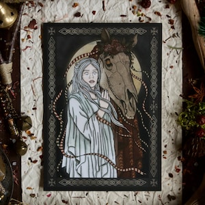 MARI LWYD A5 Art Print | Wassailing | Folklore | Pagan Art | Mythology | Witchcraft Decor | Welsh | Celtic | Tradition | Christmas | Wassail