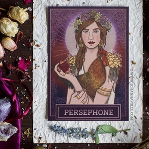 PERSEPHONE A5 Art Print  | Goddess | Greek | Pagan Art | Mythology | Magick Decor | Wicca | Spiritual | Witchy | Grimoire | Book of Shadows