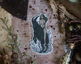 HAGAZUSSA Matte Vinyl Sticker | Pagan Art | Animism | Hedgecrossing | Spirit Flight | Magick Decor | Traditional Witchcraft | Spiritual