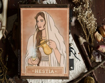 HESTIA A5 Art Print | Goddess | Hearth | Pagan Art | Greek Mythology | Hellenic | Wicca | Spiritual | Witchy | Grimoire | Book of Shadows