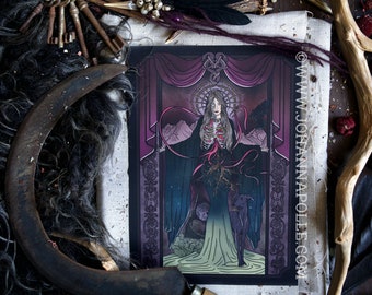 HEL A4 Art Print | Hella | Helheim | Underworld | Queen of Death | Norse Pagan | Jötunn | Seidr | Völva | Viking | Death Energy | Goddess