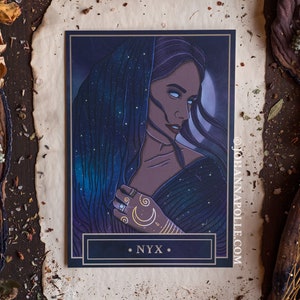 NYX A5 Art Print | Goddess | Darkness | Pagan Art | Greek Mythology | Magick Decor | Wicca | Spiritual | Witchy | Shadow Work | Grimoire