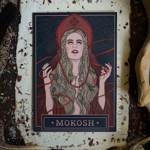 MOKOSH A5 Art Print | Slavic Goddess | Folklore | Pagan Art | Moist Mother Earth | Nature Deity | Russian | Polish | Primordial Spirit