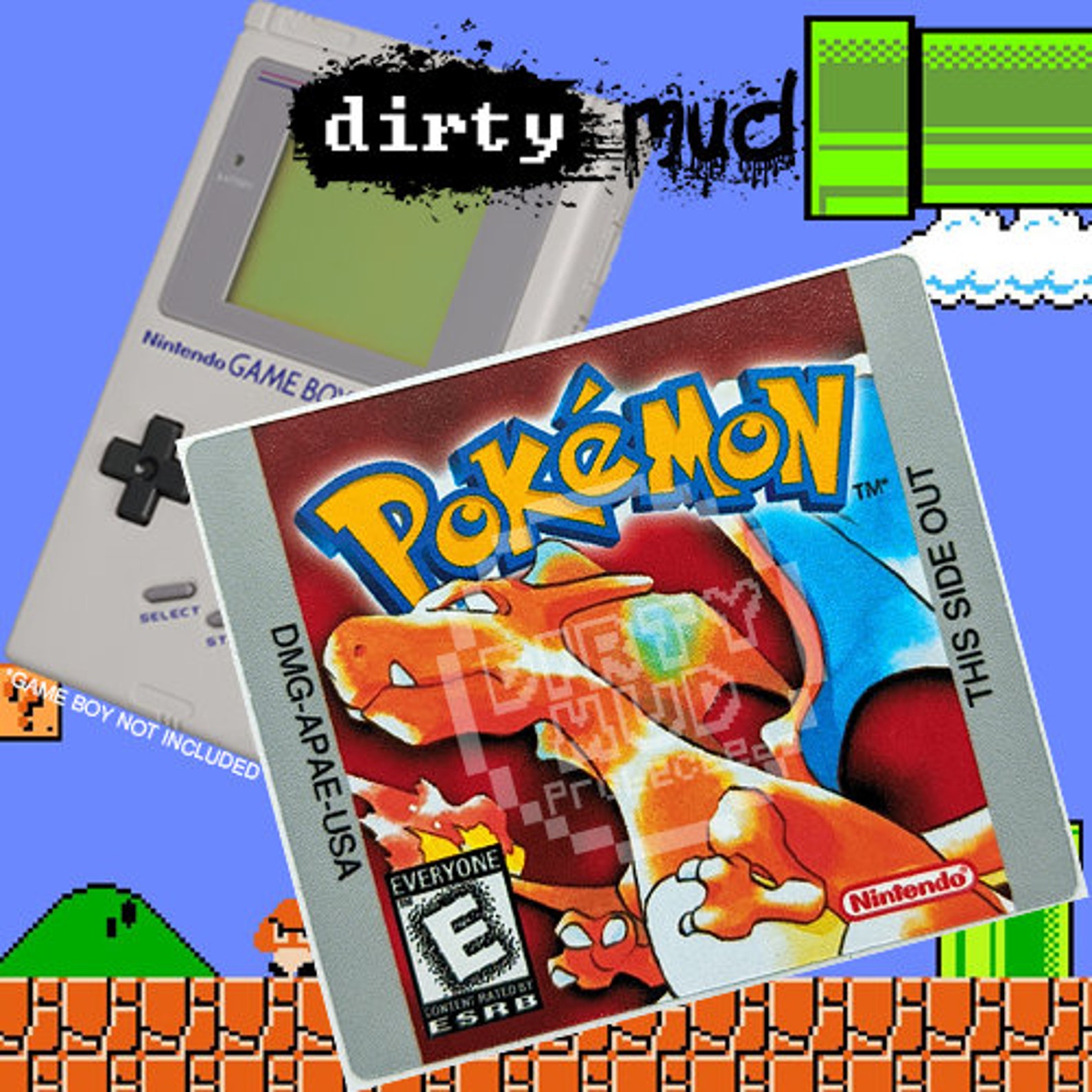 Pokemon Red Replacement Gameboy Cartridge Sticker Label Etsy