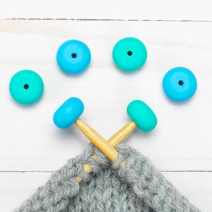 thumbnail image 2 of Knitting Needle Point Protectors, Knitting Needle Stoppers, Knitting Notions HOT PINK Mittens 2 of 14