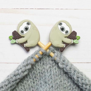 Stitch Stoppers Beige Sloth Knitting Notions Needle Holders Animal Accessories Tools Keeper Hugger Supplies Silicone Point Protector Storage