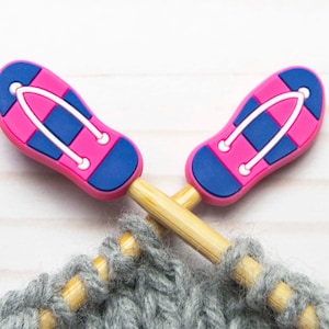 Tongs Protège-pointes d&#39;aiguilles à tricoter Sandales Arrêts de point Supports Articles de mercerie Accessoires Keeper Hugger Fournitures Sac de rangement en silicone