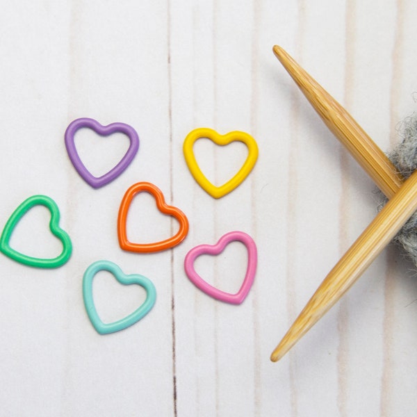 Colorful Heart Stitch Markers Knitting Crochet Minimalist Snag Free Pink Purple Metal Needles Point Protectors Notions Progress Keeper