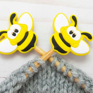 Stitch Stoppers Bee Knitting Needle Bumblebee Point Protectors Bug Insect Notions Holders Accessories Tools Keeper Hugger Supplies Storage