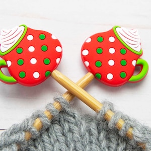 Heiße Schokolade Maschenstopper Weihnachten Winter Stricknadel Urlaub Kurzwaren Taschenhalter Zubehör Werkzeug Wächter Kakaopunkt Beschützer