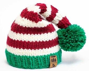 Kerst Elf Hoed Breipatroon Kerstman Kous Cap Middelzware Gebreide Winter Beanie Toque Baby Peuter Kind Vrouwen Mannen Kamgaren Dun