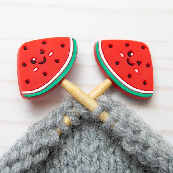 Watermelon Knitting Needle Stitch Stoppers Notions Storage Fruit Food Holders Accessories Tools Hugger Supplies Silicone Point Protectors