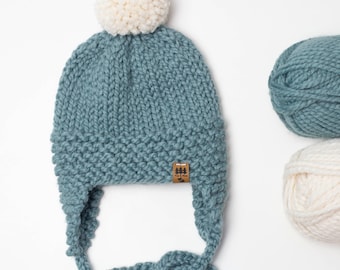 Oorkleppen Hoed Breipatroon Trapper Aviator Chunky Side Ties Gebreide Pompom Winter Toque Leeuw Merk Oorkleppen Baby Peuter Kind Vrouwen