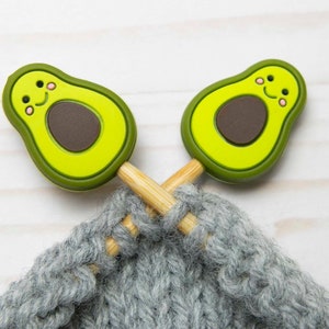 Stitch Stoppers Avocado Knitting Needle  Notions Storage Fruit Food Bag Holders Accessories Tools Hugger Supplies Silicone Point Protectors