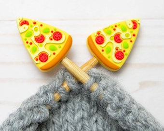 Pizza Knitting Needle Stitch Stoppers Notions Storage Food Cheese Bag Holders Accessories Tools Hugger Supplies Silicone Point Protectors