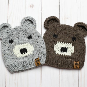 Berenoren Gezicht Hoed Breipatroon Middelzware kamgaren Gebreide Wintermuts Toque Baby Peuter Kind Dames Heren Kamgaren Dun Lichtgewicht