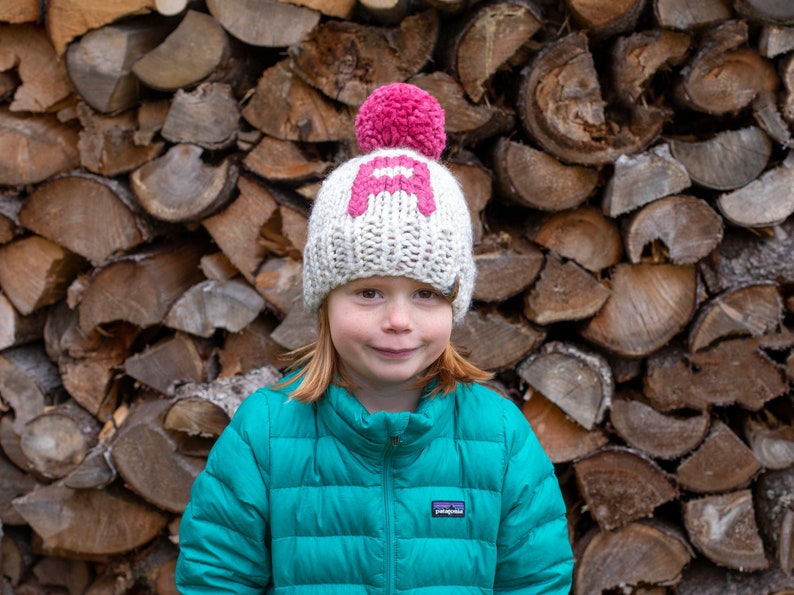 Monogram Hat Knitting Pattern Initial Name Letter Chunky Knit Etsy