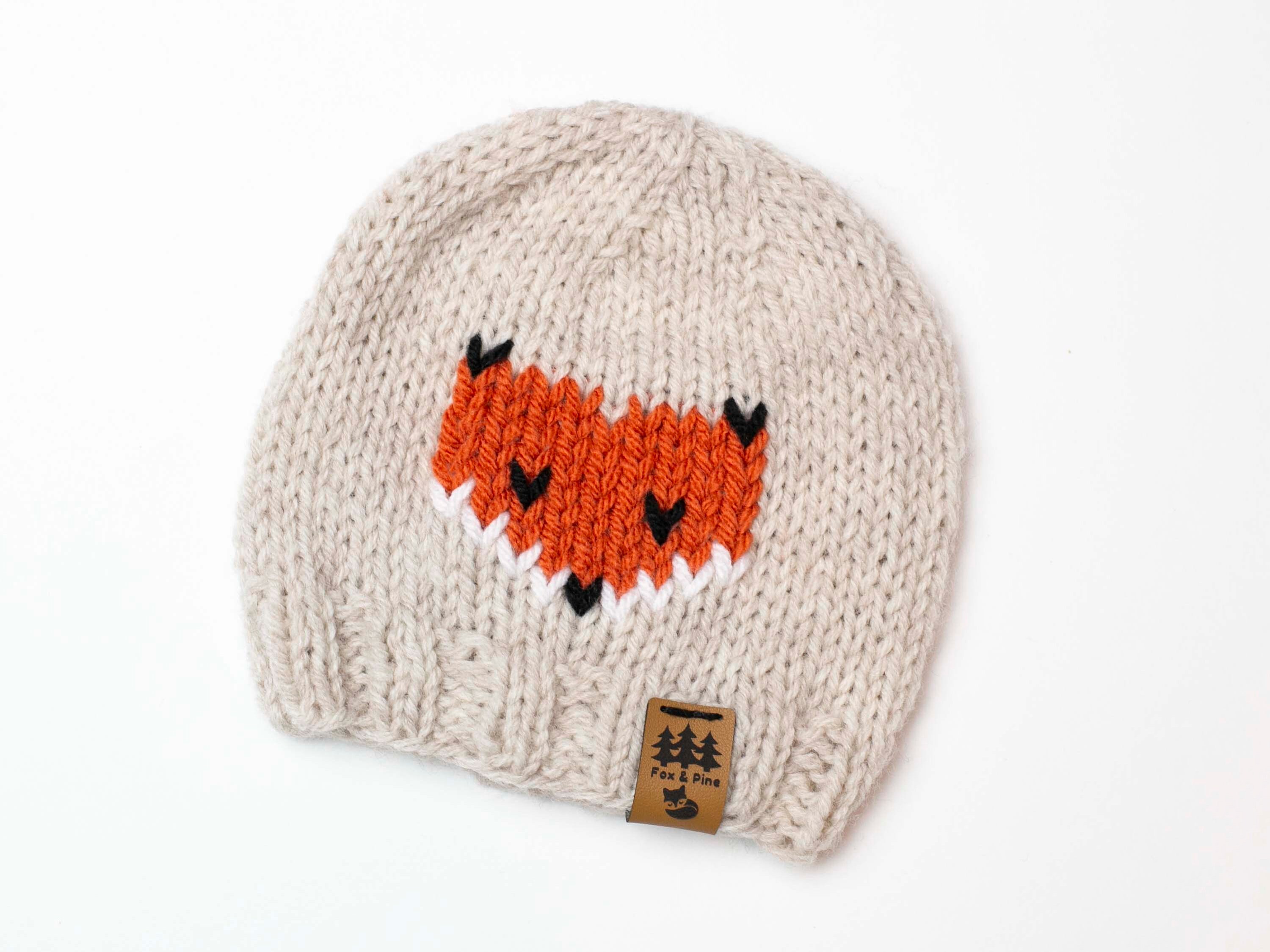 Fox Hat Knitting Pattern Knit Winter Beanie Toque Woodland Etsy