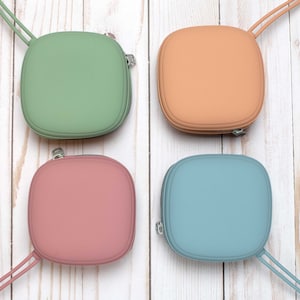 Square Storage Pouch Stitch Stoppers Notions Bag Knitting Holders Accessories Keeper Supplies Needles Silicone Zipper Bag Pastel Tools