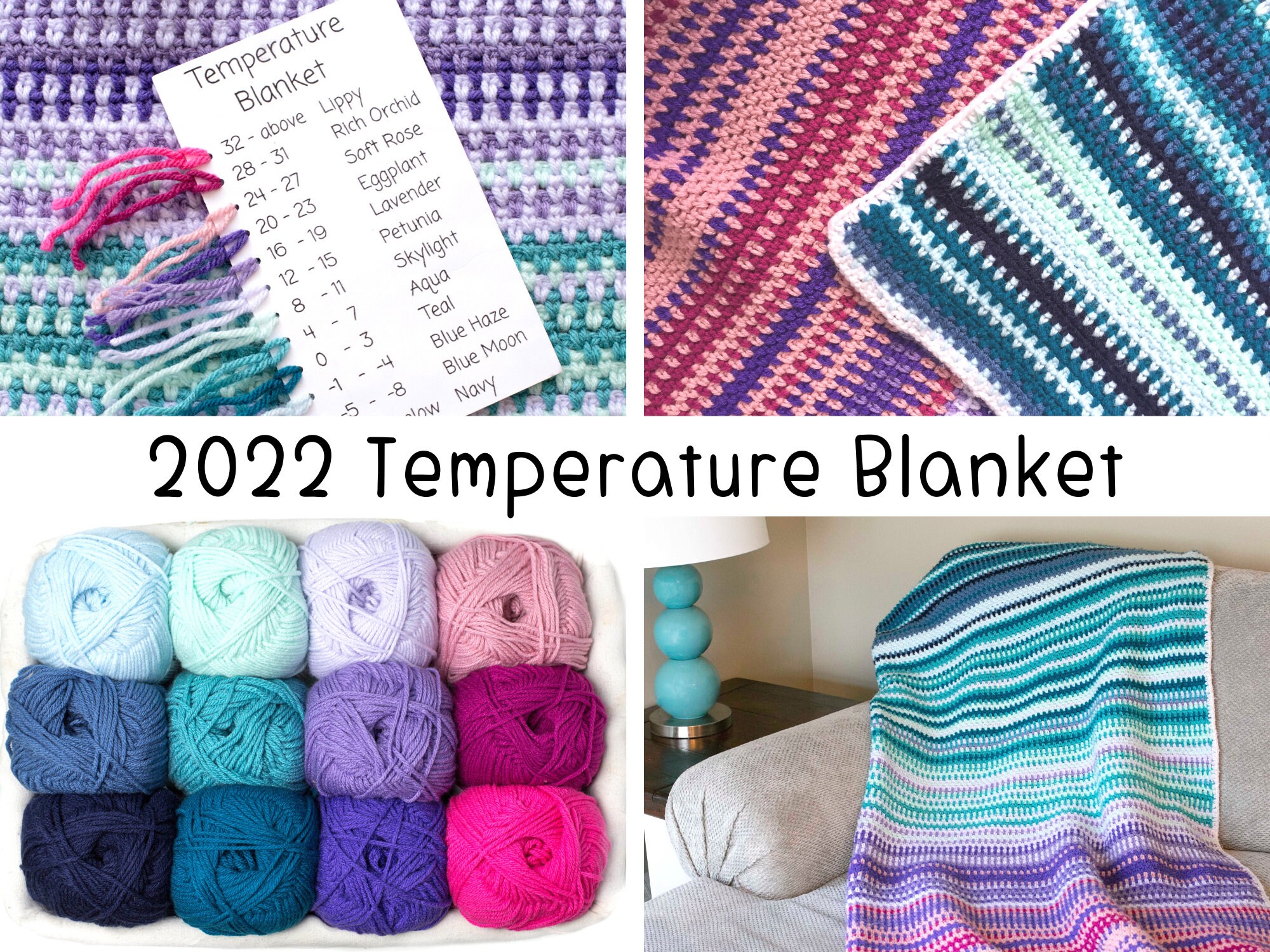 Crochet Calendar 2022 2022 Temperature Blanket Crochet Pattern Historical Color | Etsy Ireland