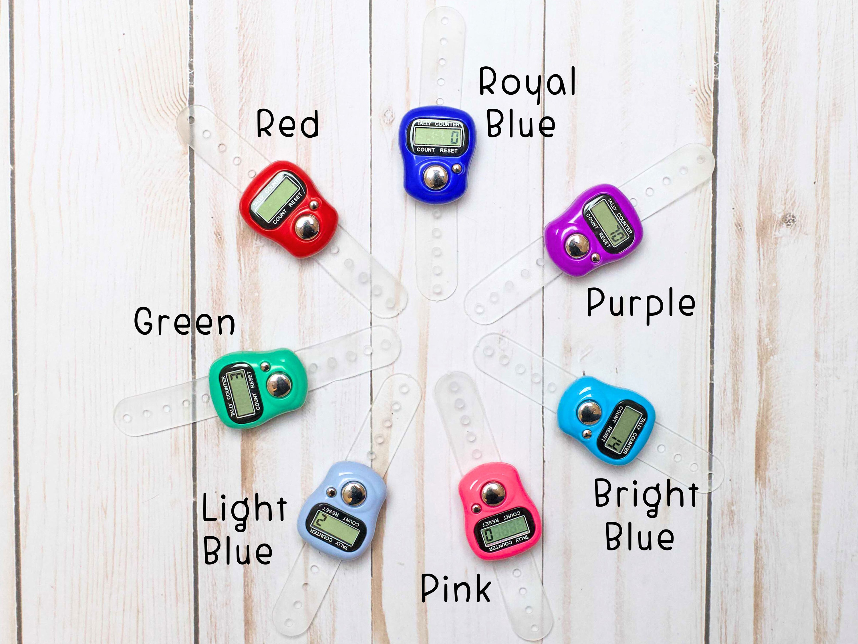 Digital Row Counter Ring Knitting Crochet Tracker Finger Thumb Project Knit Notions Accessories Tools Stitch Markers Stoppers Pattern