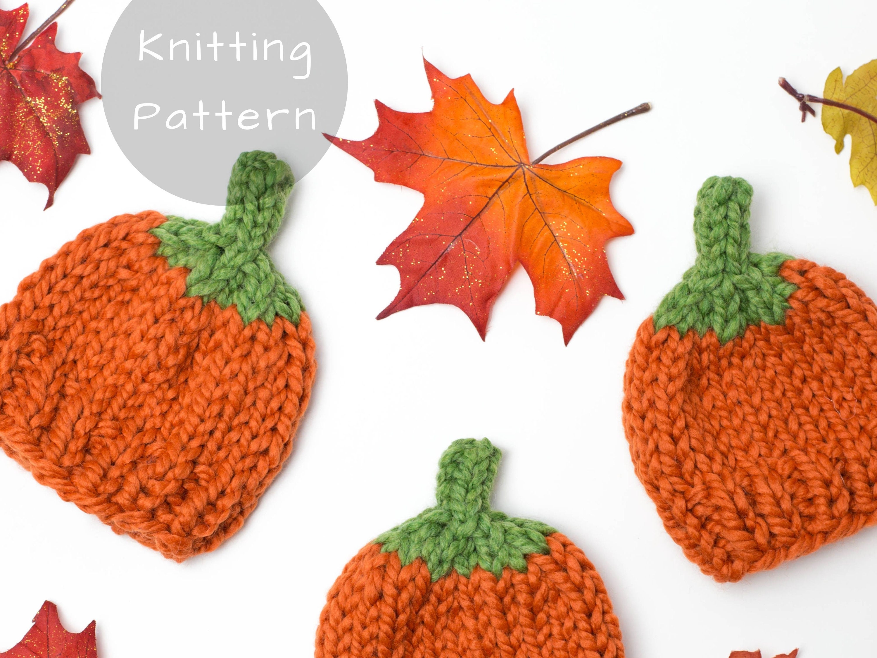 Knitting Pattern Pumpkin Hat Halloween 