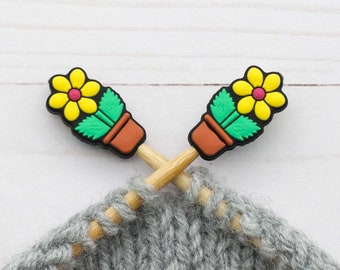 Sunflower Plant Stitch Stoppers Flower Yarn Ball Knitting Needle Holders Notions Accessories Tools Hugger Point Protector Lady Summer House