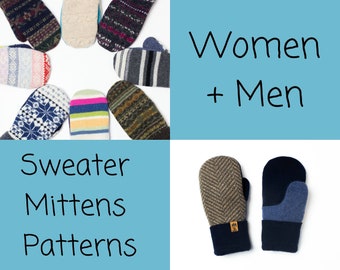 Men Women Sweater Mittens Sewing Pattern Upcycled Wool Bernie Sanders Tutorial Instructions PDF Instant Download Smittens DIY Repurposed