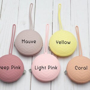 Round Storage Pouch Stitch Stoppers Notions Bag Knitting Holders Accessories Keeper Supplies Needles Silicone Zipper Bag Pastel Tools image 6