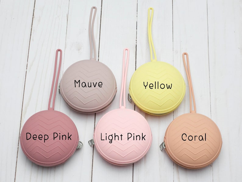 Round Storage Pouch Stitch Stoppers Notions Bag Knitting Holders Accessories Keeper Supplies Needles Silicone Zipper Bag Pastel Tools image 6