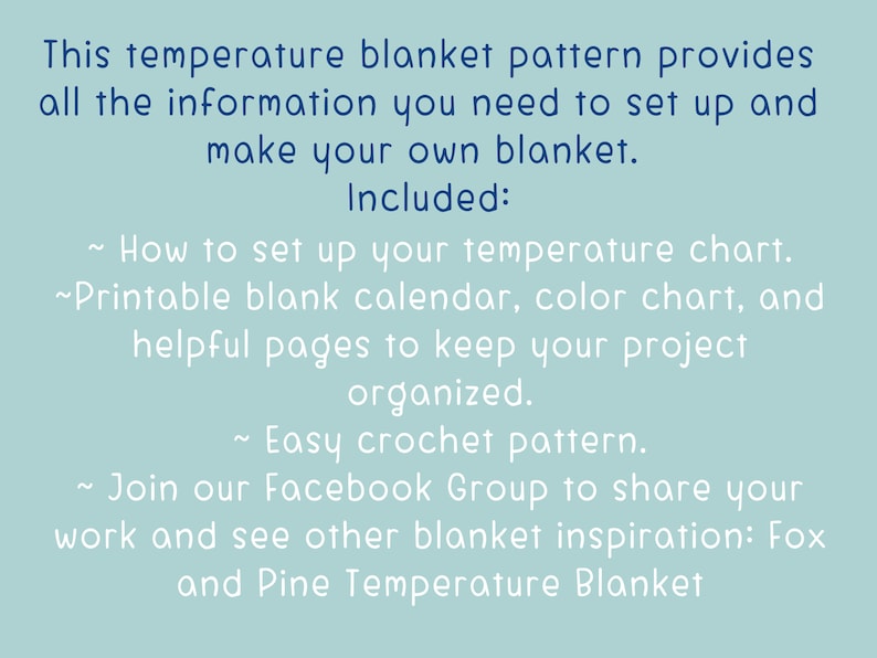 TEMPERATURE BLANKET Crochet Pattern Color Chart Historical Etsy