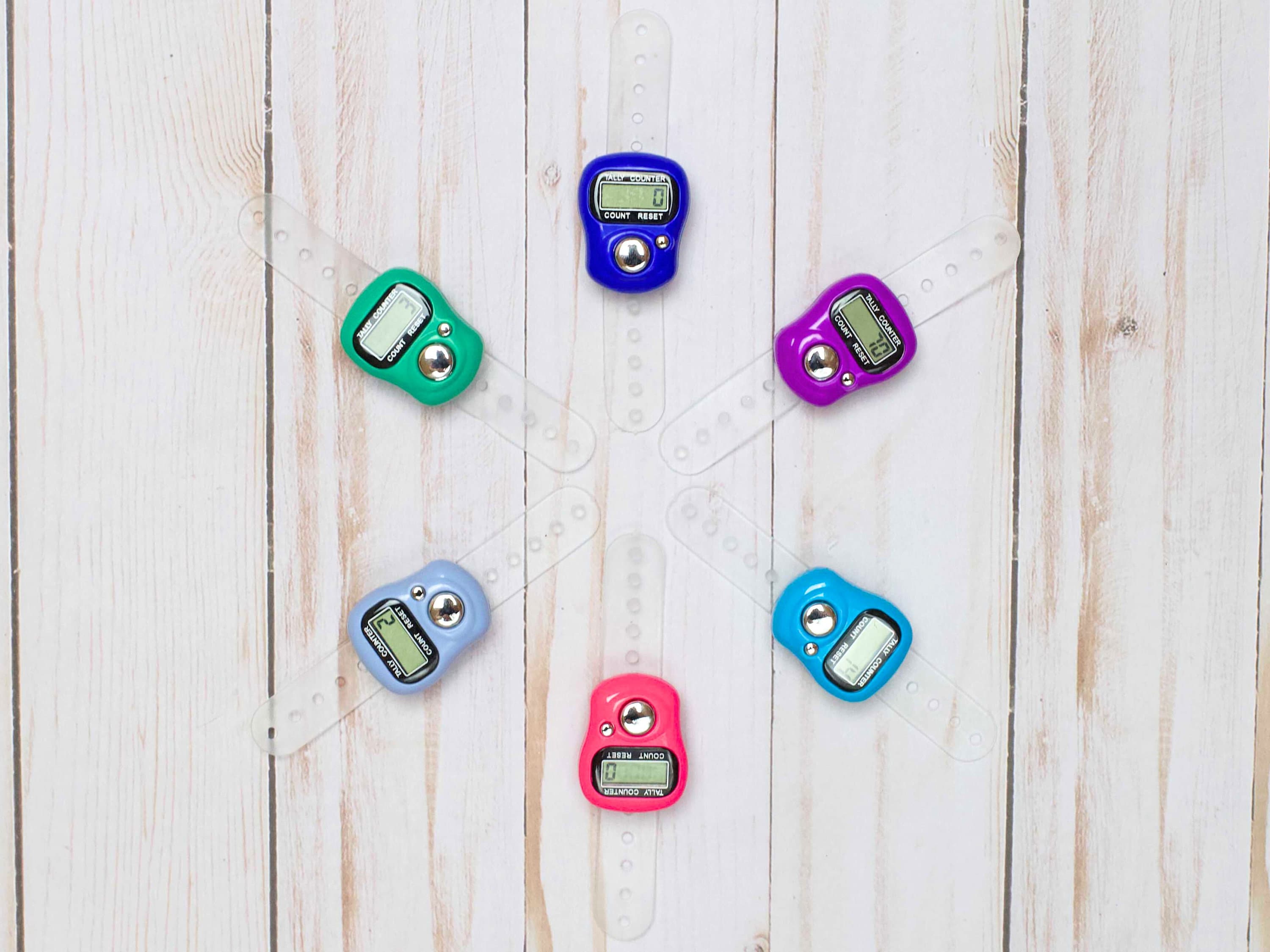 Digital Row Counter Ring Knitting Crochet Tracker Finger Thumb Project Knit Notions Accessories Tools Stitch Markers Stoppers Pattern