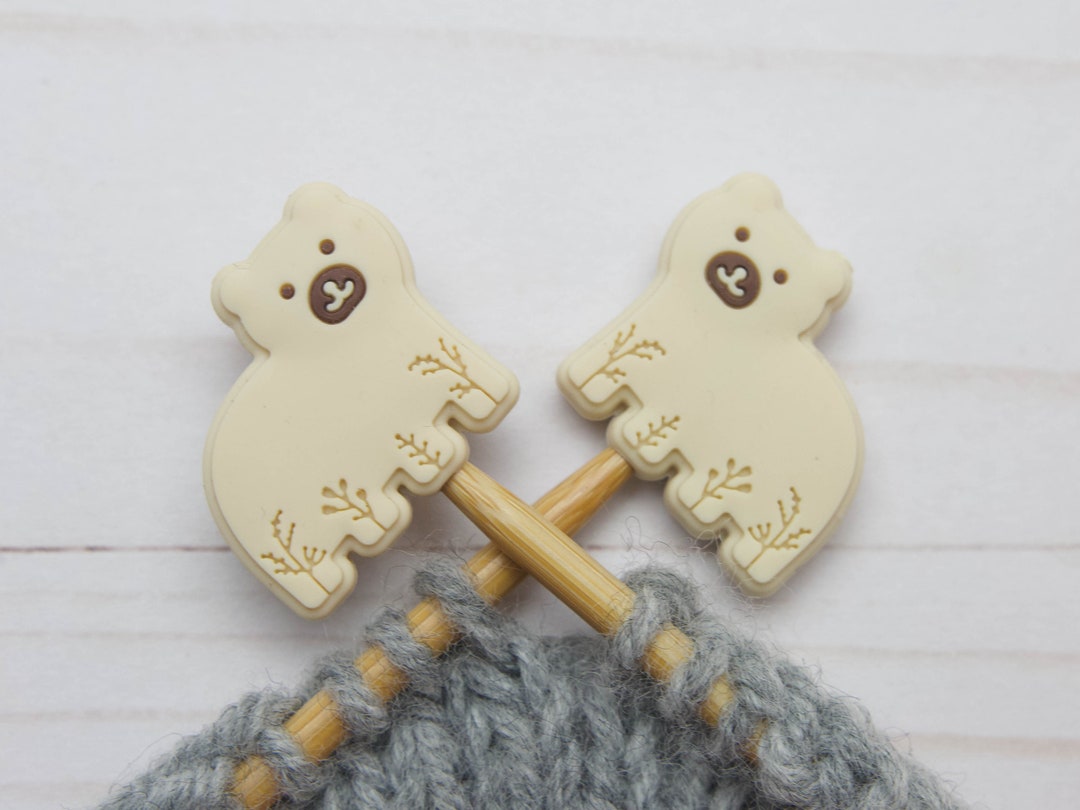 Stitch Stoppers Polar Bear Knitting Needles Point Protectors Holders