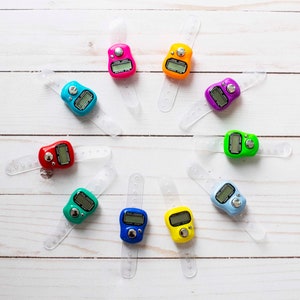 Digital Row Counter Ring Knitting Crochet Tracker Finger Thumb Project Knit Notions Accessories Tools Stitch Markers Stoppers Pattern image 2