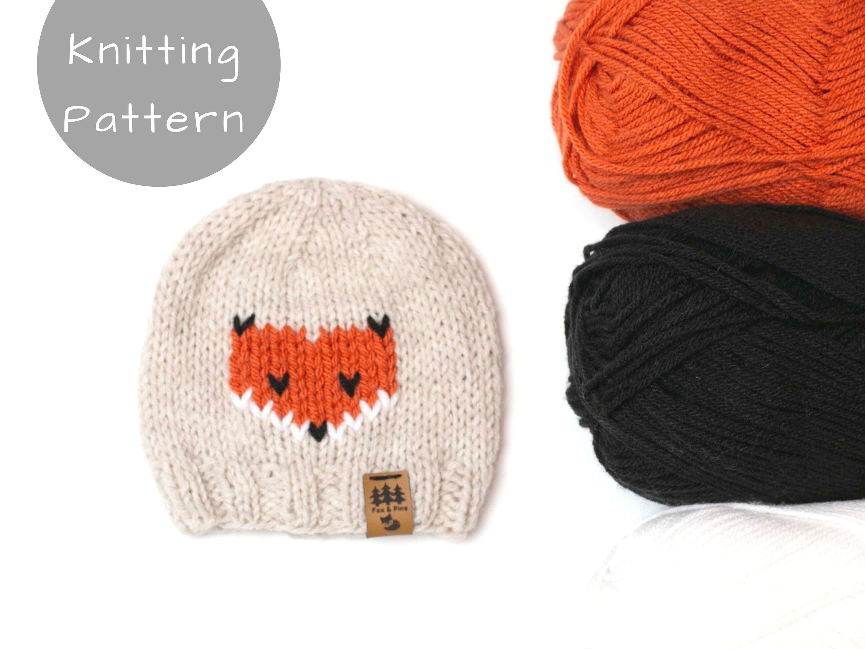 Fox Hat Knitting Pattern Knit Winter Beanie Toque Woodland Etsy