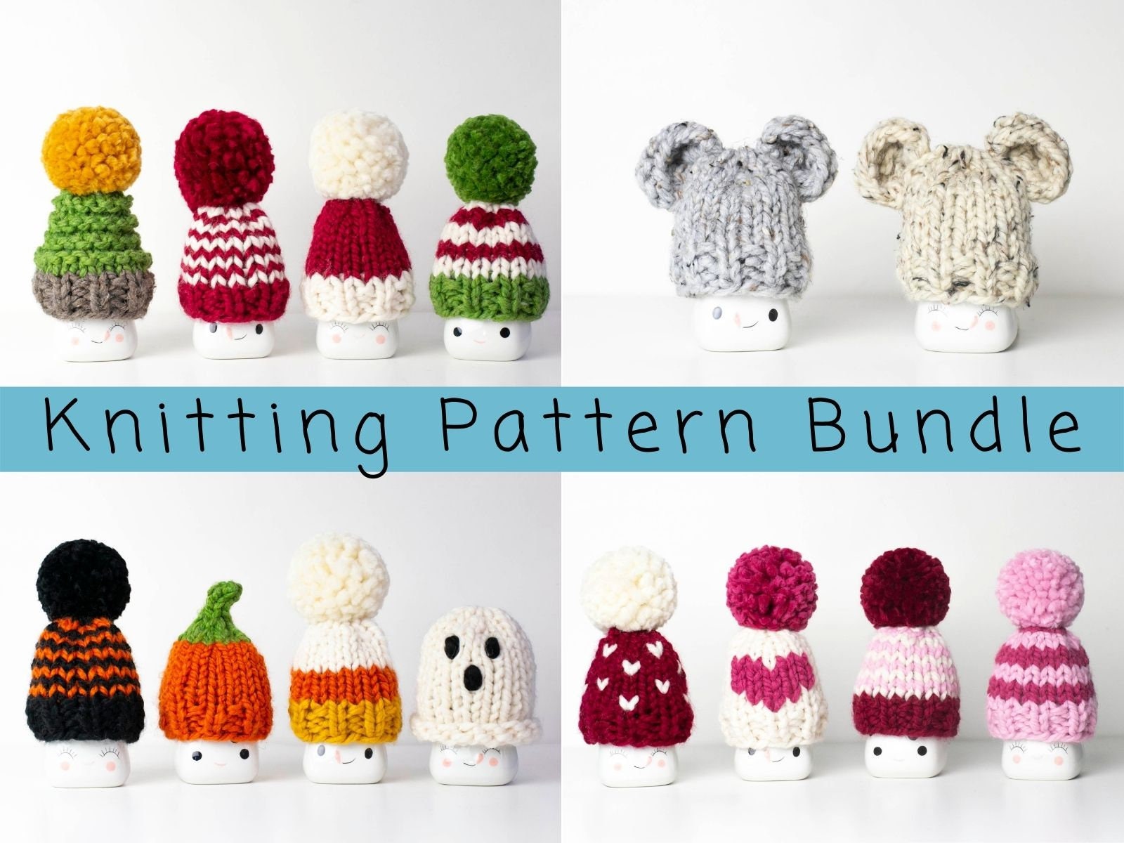 Marshmallow Mugs Hats Knitting Pattern 